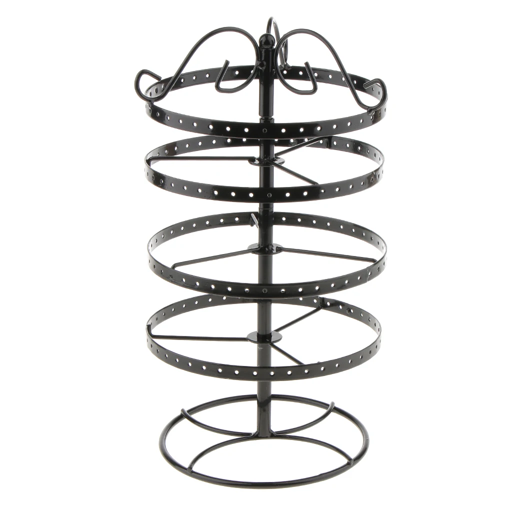 Vintage 4 Tiers Metal Rotating Earring Display Stand Jewelry Organizer