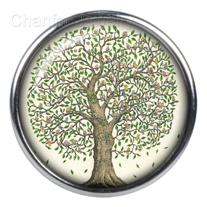 

Life tree with birds clear glass snap button beads For DIY jewelry 12mm 18mm 20mm etc for choice