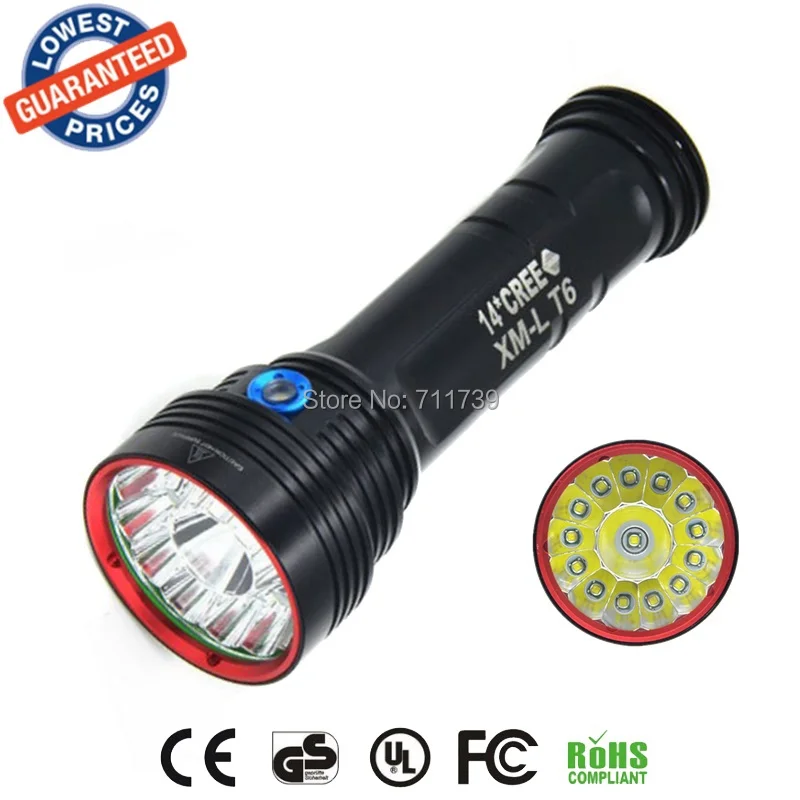 

AloneFire HF14 Super bright waterproof hunting led flashlight 14x CREE XML T6 LED 15000Lm 14T6 strong light LED Flashligth Torch