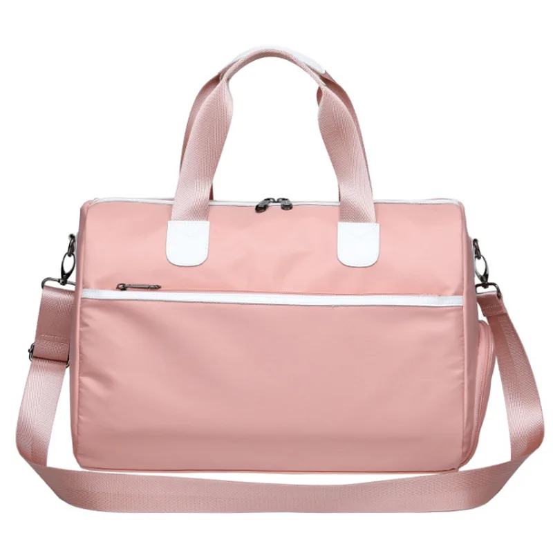 

Pink Women Sport Bags For Gym Duffel Luggage Shouder Bag Sport Fitness Bag Yoga Waterproof Large Gym Bags With Shoe Compartmen