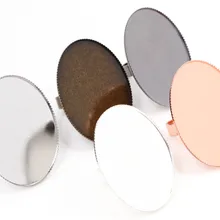 30x40 мм, 5 шт./лот, 6 цветов, латунные, Овальные, регулируемые кольца, пустые/Базовые, подходят 30x40 мм, стеклянные кабошоны