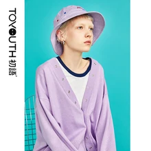 Toyouth Осень кардиганы Button вязаные свитера Для женщин Chic свободные v-образным вырезом в Корейском стиле топы Air куртки