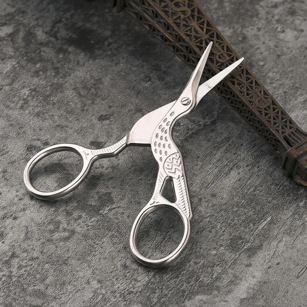 Новейшие профессиональные винтажные классические ножницы для вышивания из нержавеющей стали, ножницы для дизайна ногтей, аист, журавль, ножницы для птиц, инструменты для укладки