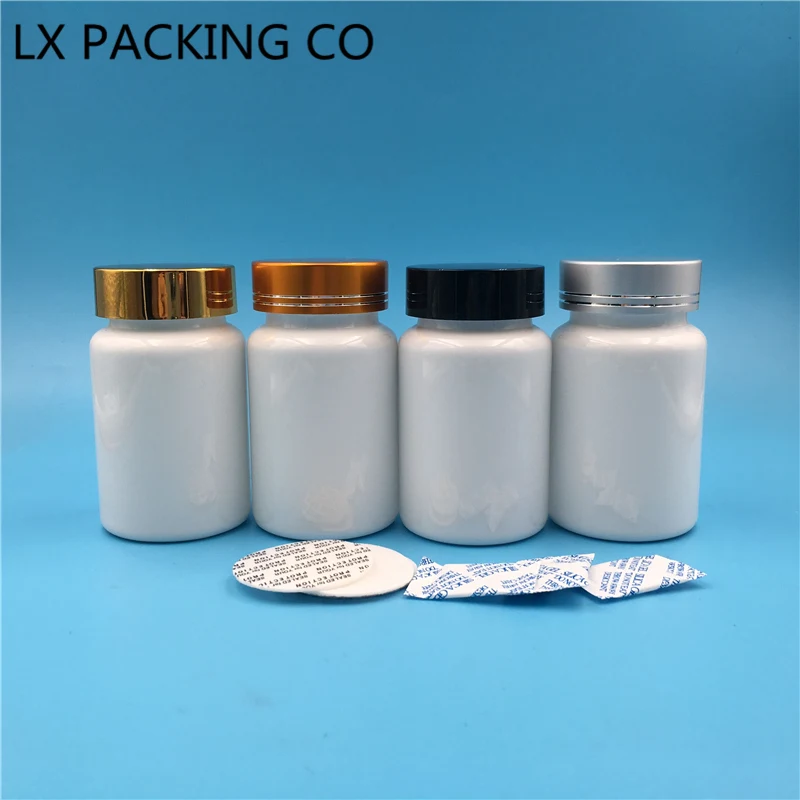 

20 pcs Free Shipping 80g 100g 120g White Plastic Empty Small Pill Bottles Spice Makeup Pack jar Bank For Storage Bead Container