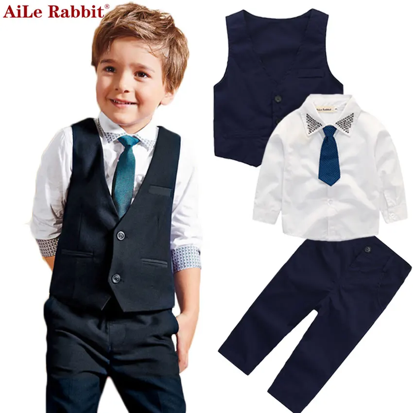AiLe Rabbit/новый летний комплект для маленьких мальчиков, футболка с короткими рукавами и штаны, комплект из 2 предметов, модный костюм, костюм