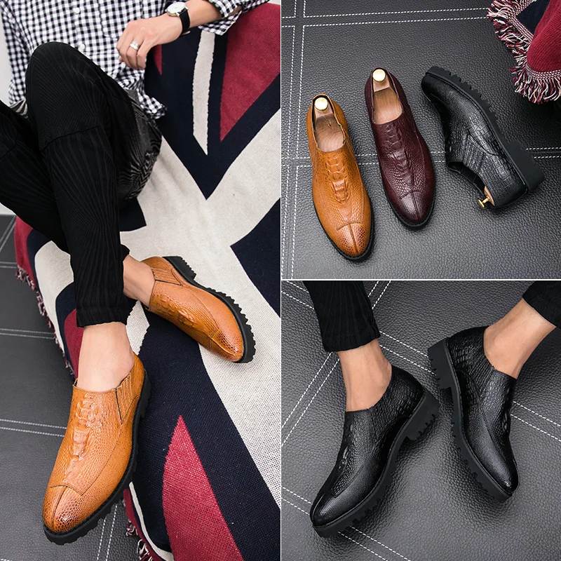 designer snake skin leather men shoes italian luxury brand fish platform party male footwear wedding dress oxford shoes for men (54)