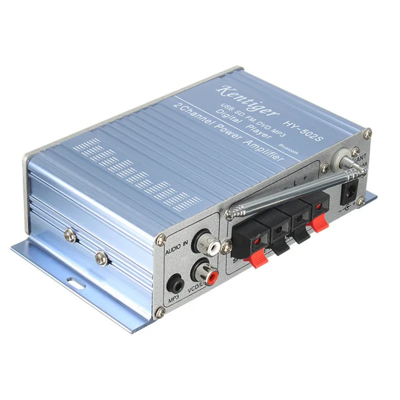 Автомобильный усилитель мощности HY502S bluetooth стереозвук Hi Fi 2 канала мини FM аудио +