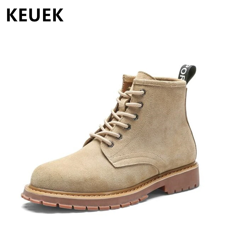 

Autumn Men boots Split Leather Desert boots Outdoor Male Tooling shoes High-top cotton shoes Ankle boots 02C