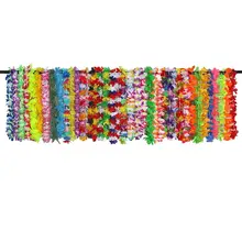 42 шт красочные Гавайские ожерелье для вечеринки Моделирование венки Цветочная Гирлянда тропический вечерние свадебные сувениры пляжные Для летних вечеринок украшения A3