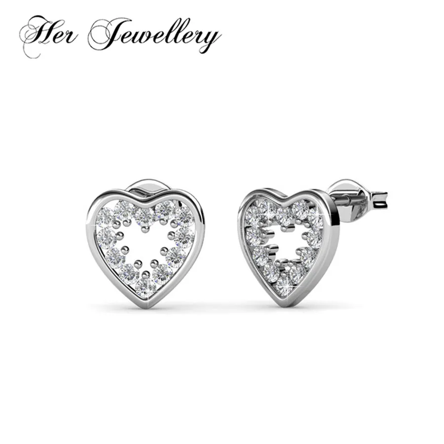 

Her Jewellery Romatic earrings heart earrings cute style jewellery Made with crystals from Swarovski HE0387