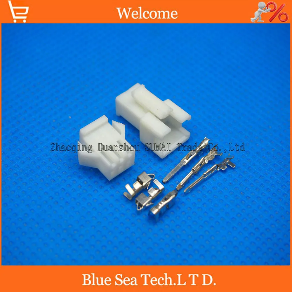 

White 3Pin/way Connector 2.54mm SM-3P Kit (male&female Housing+Terminal) for car / boat / ship ect.