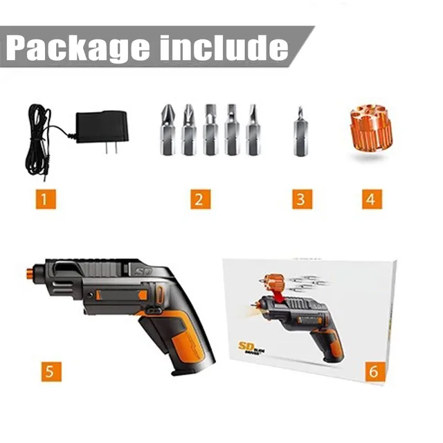4V Electric Screwdriver With Li-Ion Battery Rechargeable Cordless Household Multifunction For WORX Electric Drill Hand Tool
