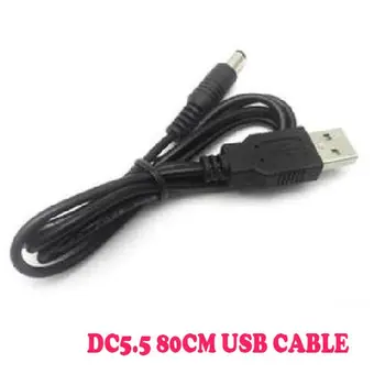 

USB Male To 5.5 mm/2.1 mm 5.5*2.1 DC Barrel Jack Power Cable AC Plug Transfer Connector Charger Interface Converter Black 80cm