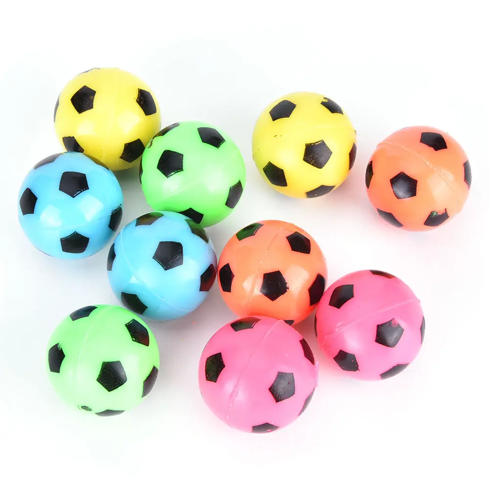 10Pcs Rubber Elastic Jumping Football Soccer Ball Kid Outdoor Ball Toys Gifts for kids Bouncing Random Color