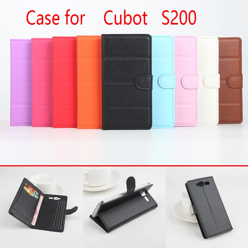 

HongBaiwei For Cubot S200 Flip Litchi Grain Leather Case Cover Luxury Phone bags with Wallet Stand Card Solt