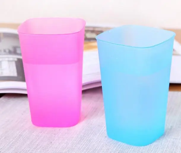 Golive Square Plastic Cup 300ML Tea Cup Cold Water Mug 4pcs/Lot 15g Non