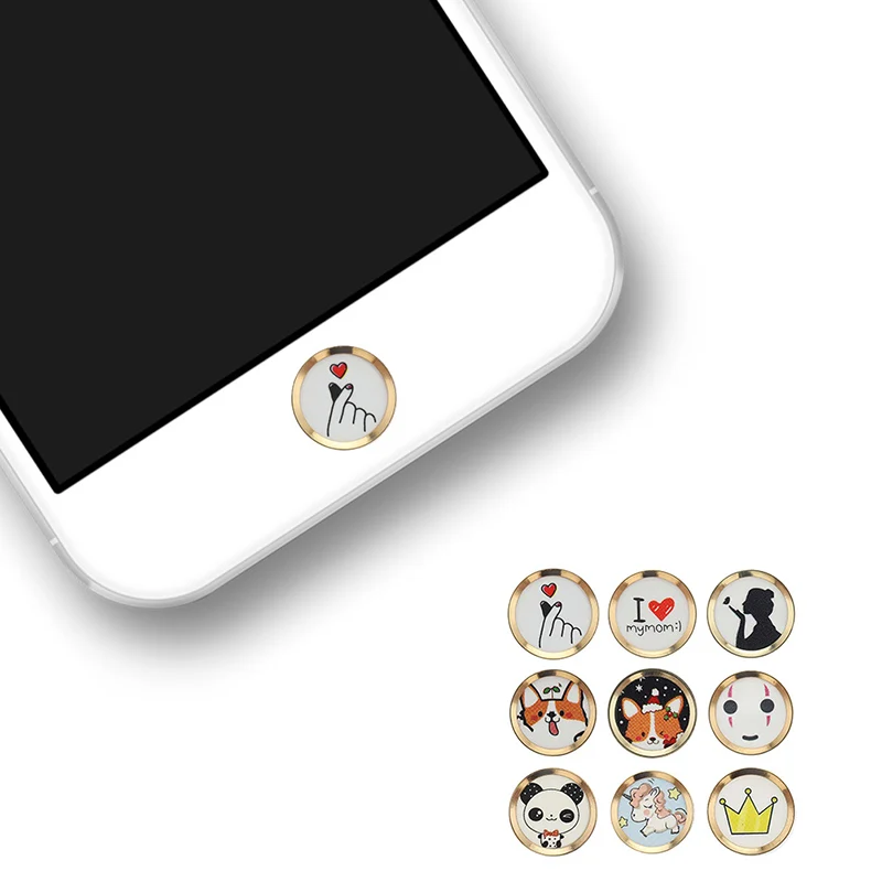 Симпатичная мультяшная наклейка на сенсорную кнопку Home для IPhone 5 6 7 8 Plus Ipad Air 2 Mini