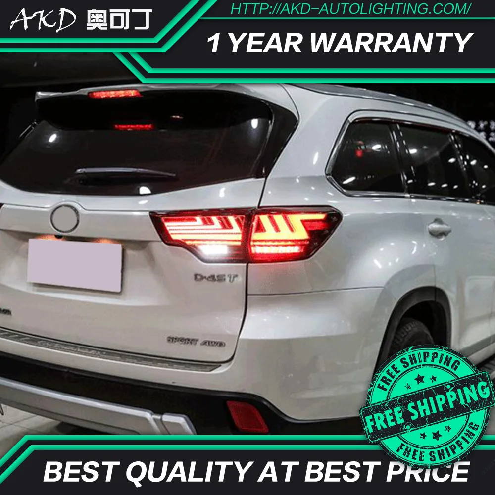AKD Тюнинг автомобилей задние фонари для Toyota Highlander KLUGER- задние фонари светодиодный DRL ходовые фары, противотуманные фары задняя парковка