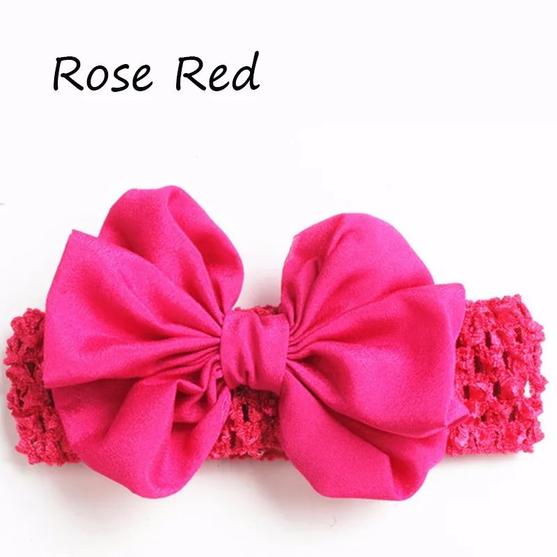 Big Bow Headbands Elastic Headwear Chiffon Toddler Hairband Girls Hair Rope Kids Hair Bands Hollow Hair Accesories Free Shipping (5)