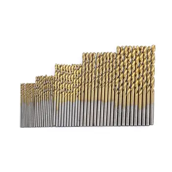

100pcs 1/1.5/2.0/2.5/3mm Titanium Coated Diamond Twist Drill Bits High Speed Steel HSS Set For Woodworking Plastic And Aluminum