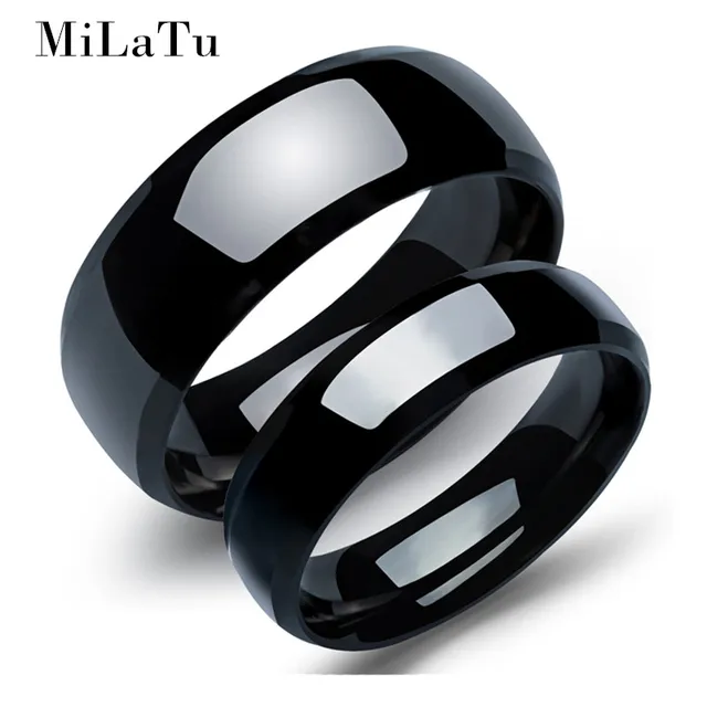 Milatu Simple Black Rings For Women And Men Stainless Steel Milatu Simple Black Rings For Women And Men Stainless Steel Wedding Bands Party Jewelry Ring