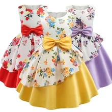 Г. Новые летние платья принцессы для девочек на день рождения, свадьбу, вечеринку детское платье с принтом рождественское платье для выпускного вечера для девочек от 2 до 9 лет
