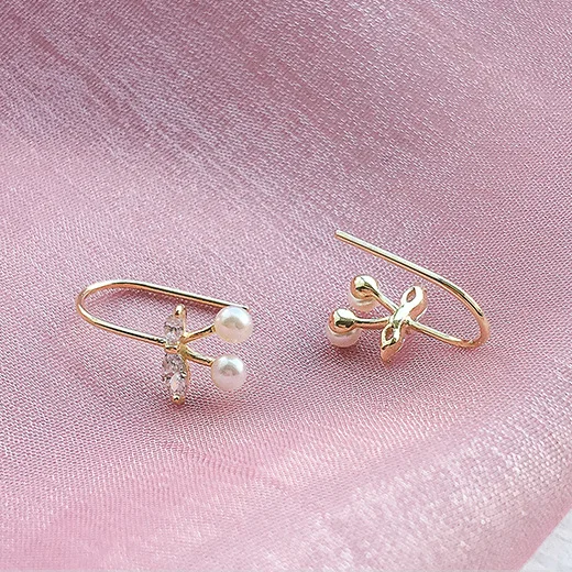 Cherry cz серьги 100% 925 пробы серебряные ювелирные изделия гипоаллергенный стержень