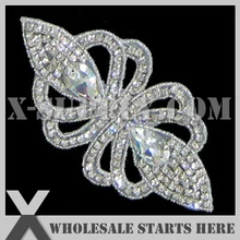 50 шт./партия) Свадебная металлическая аппликация из горного хрусталя бисером патч для свадебное платье под заказ украшения, X1-RAT2188