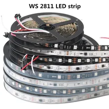 Светодиодный 5 м WS2811 полосы светильник DC12V IP30 IP65 IP67 IP68 RGB адресуемых 30 48 60 Светодиодный s/M пикселей водить 1 IC 3 светодиодный s магии газа