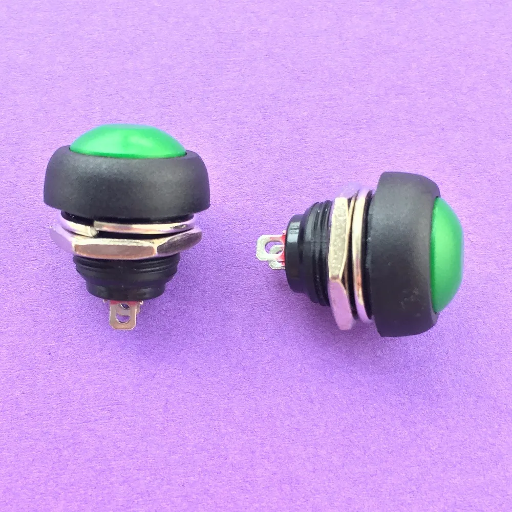 2 шт. YT106Y зеленый 12 мм маленькая кнопка сброса Переключатель разблокирован рупорный переключатель автоматический переключатель
