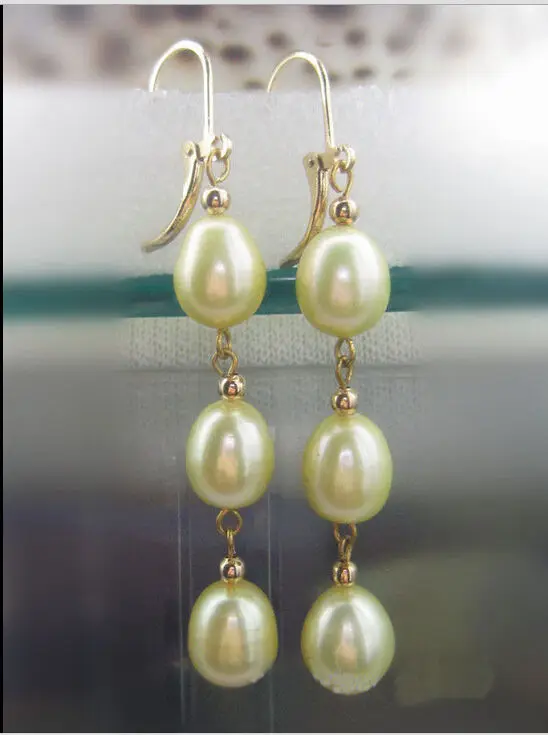 

HOT11-13MM AAA PERFECT NATURAL SOUTH SEA YELLOW PEARL EARRINGS 14K SOLID GOLD