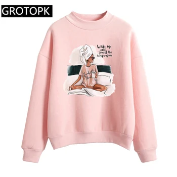 

Graphic Sweatshirt Funny Letter Long Sleeve Tumblr Wake Up and Smell The Inspiration Hoodies Women Clothes Jumper Girl Art Top