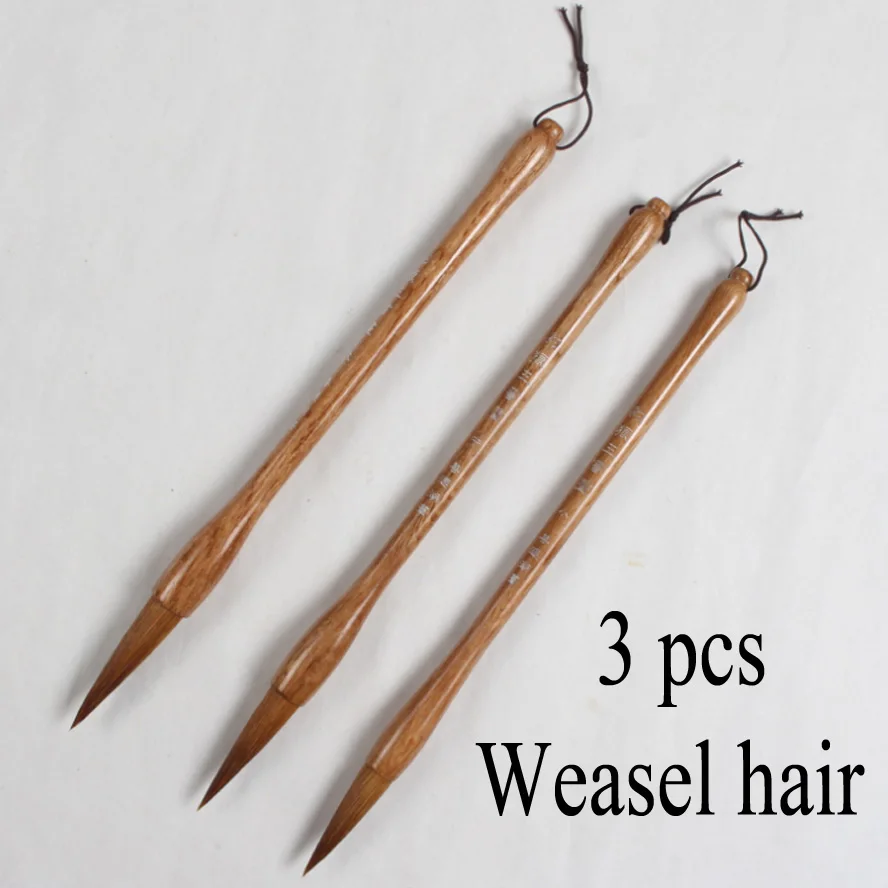 Кисти для китайской каллиграфии 3 шт. ручка кисти рисования Weasel акварельные