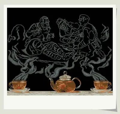 

Needlework 14CT Cross Stitch, DIY Count Cross Stitch, Embroidery Set, Hot tea