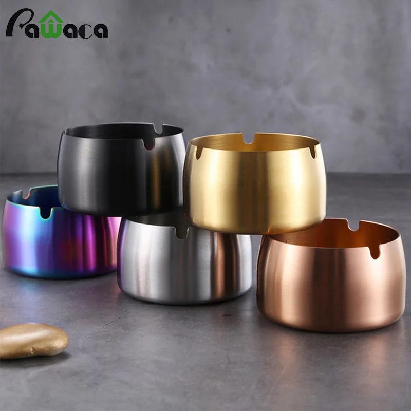 

Stainless Steel Ashtray Cigarette Cigar Ashtray Outdoor Ash Holder Desk Ash Tray Container for Smokers Home Office Table Decor