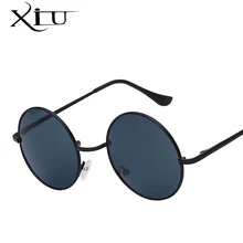 XIU солнцезащитные очки мужские женские круглые стимпанк очки металлические брендовые дизайнерские солнцезащитные очки UV400