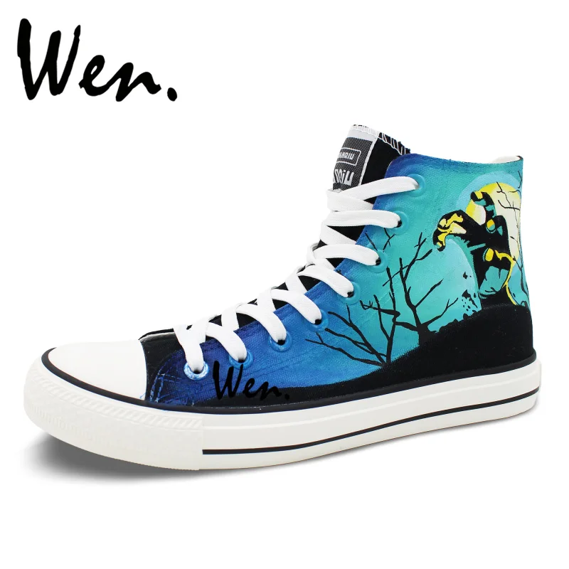 Wen Hand Painted Design Custom Shoes Swans Lake High Top Canvas Unisex Sneakers Wen Hand Painted Design Custom Shoes Swans Lake High Top Canvas Unisex Sneakers