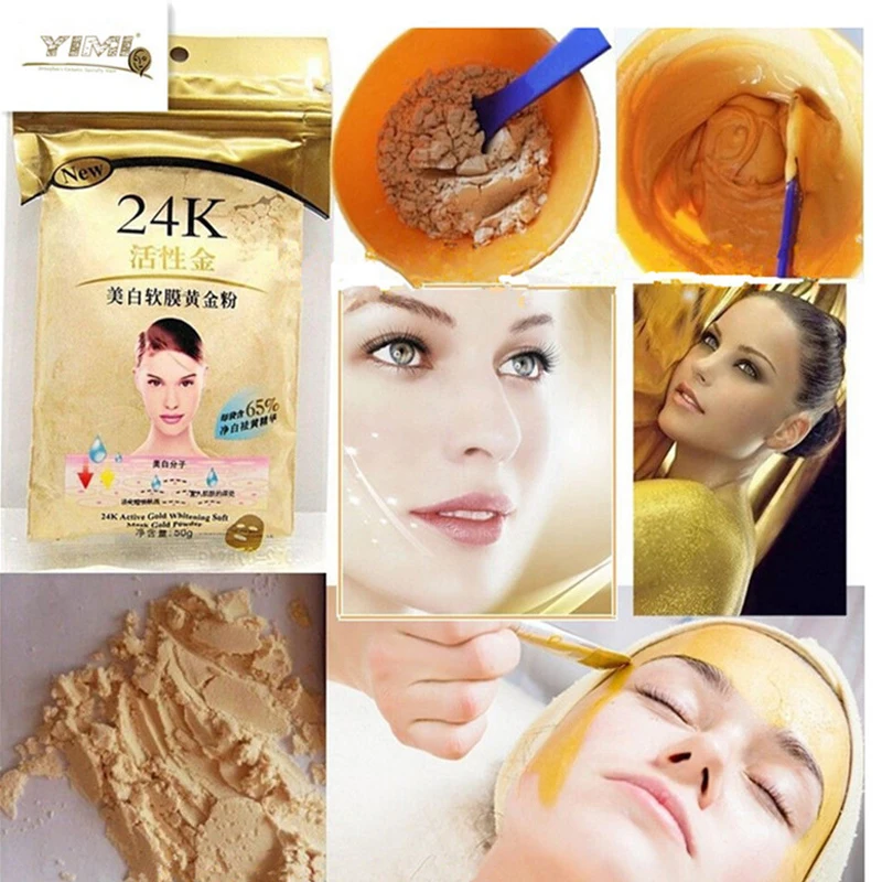 2 Packs 24k active gold powder mask for Brightening Luxury Spa Anti
