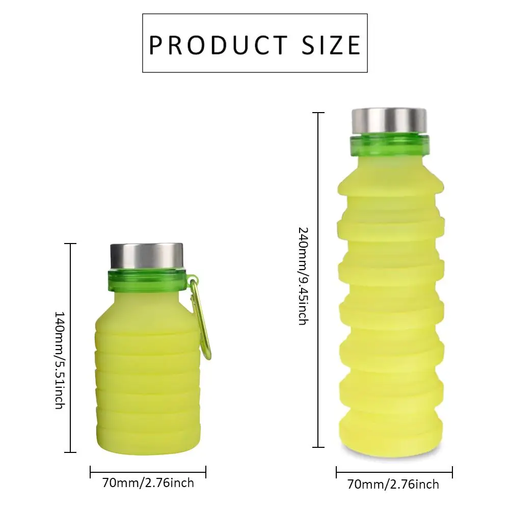 

550ml Outdoor Collapsible Foldable Bicycle Bottle Silicone Cup Hiking Cycling Portable Retractable Kettle Water Bottle