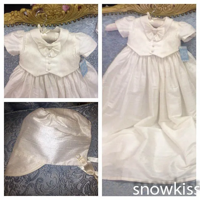 

Suit Outfit Bonnet Gown 2018 With Baptism Robe Girls Baby Silk Arrival Christening Boys New