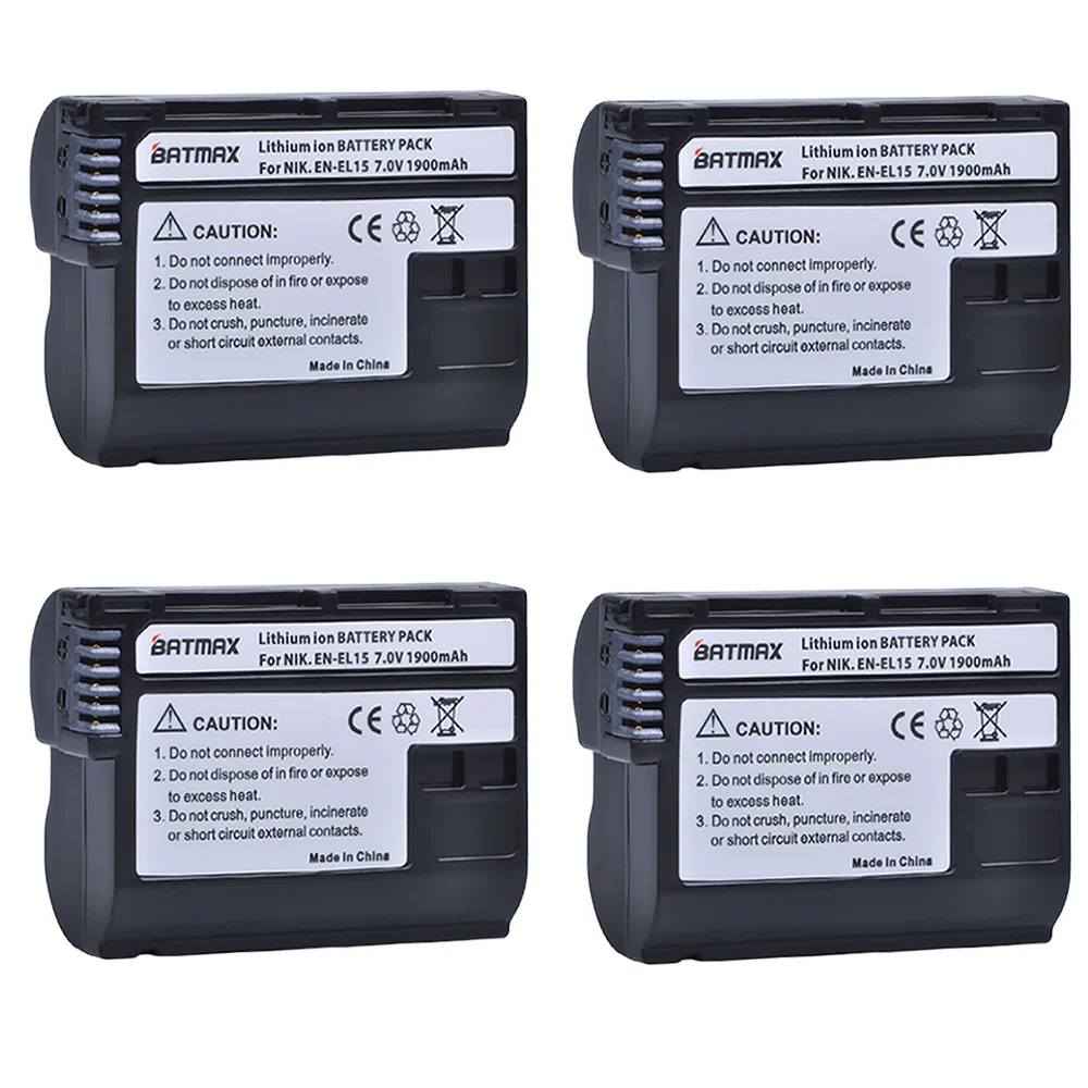 Batmax 4Pcs/lot EN EL15 EN EL15 ENEL15 Camera Battery Packs for Nikon