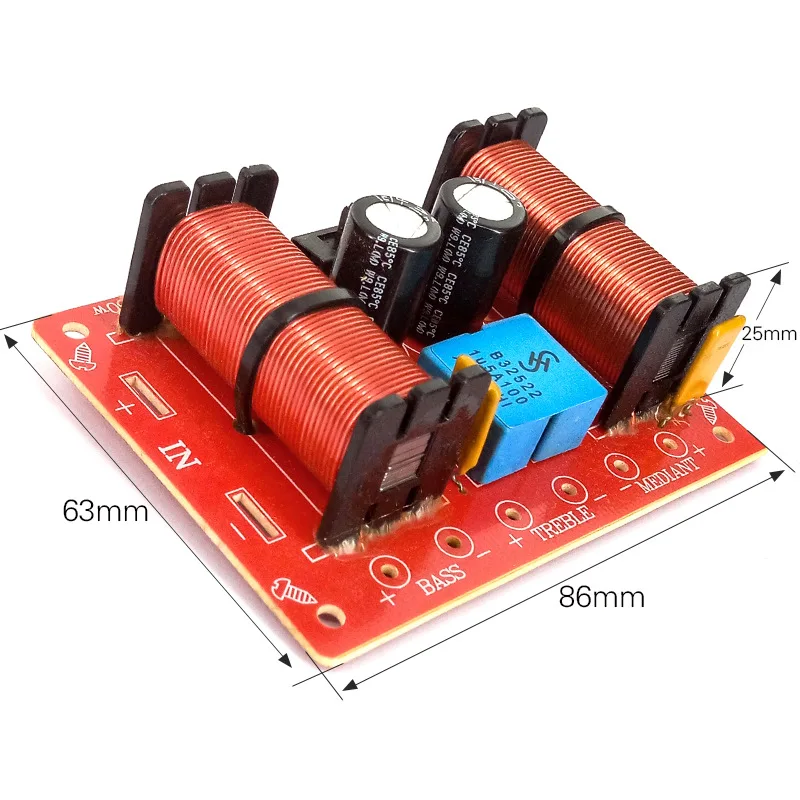 2 шт спикер делитель частоты 3 Way спикер аудио Профессиональный делитель 100 Вт Кроссовый фильтр