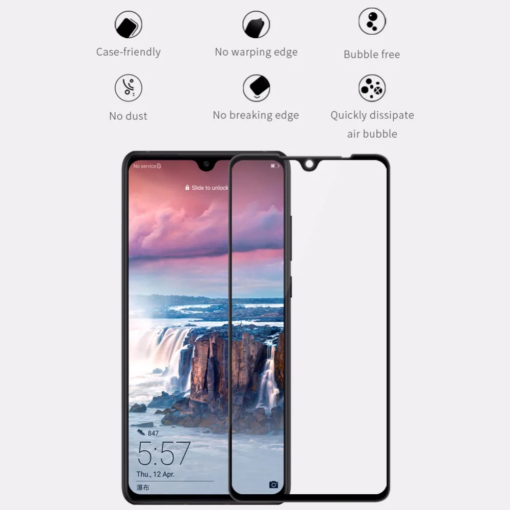 Arc Curve полное покрытие стекло-экран протектор для huawei P30 NILLKIN Amazing XD CP+ MAX Анти-взрыв huawei P30 стеклянная пленка