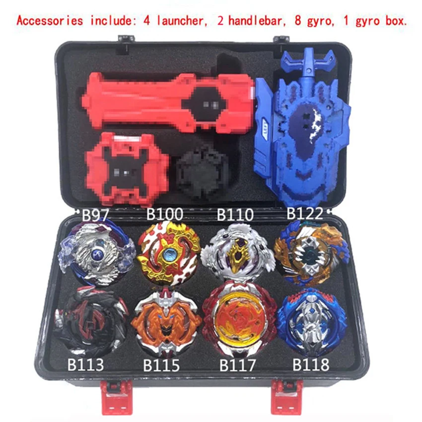 

1set 7 style Beyblade Burst B113 B122 Metal Fusion 4D With 4 Launcher Beyblade Burst Spinning Top Christmas Gift For Kids Toys