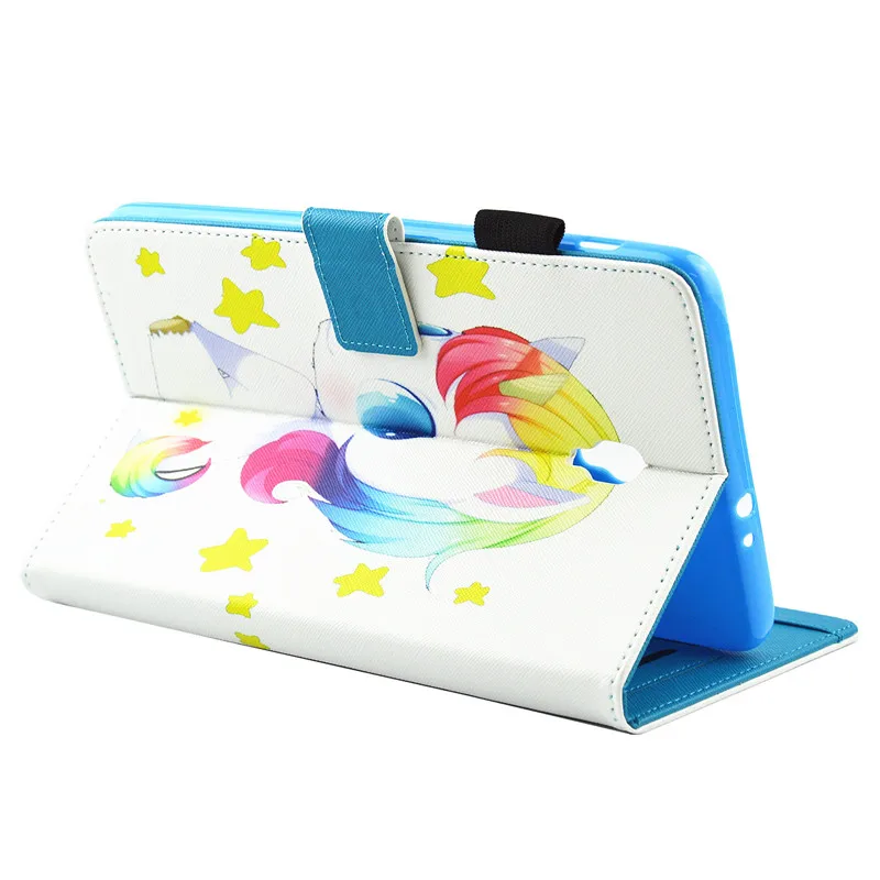 Wekays Cute Cartoon Unicorn Leather Flip Fundas Case For Coque Samsung Galaxy Tab A 8.0