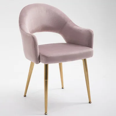 Европейский Золотой металлический стул для дома, гостиной, столовой, садовый стул, мебель для отеля, отдыха, гостиной, вечерние, Банкетный зал - Цвет: Gray pink