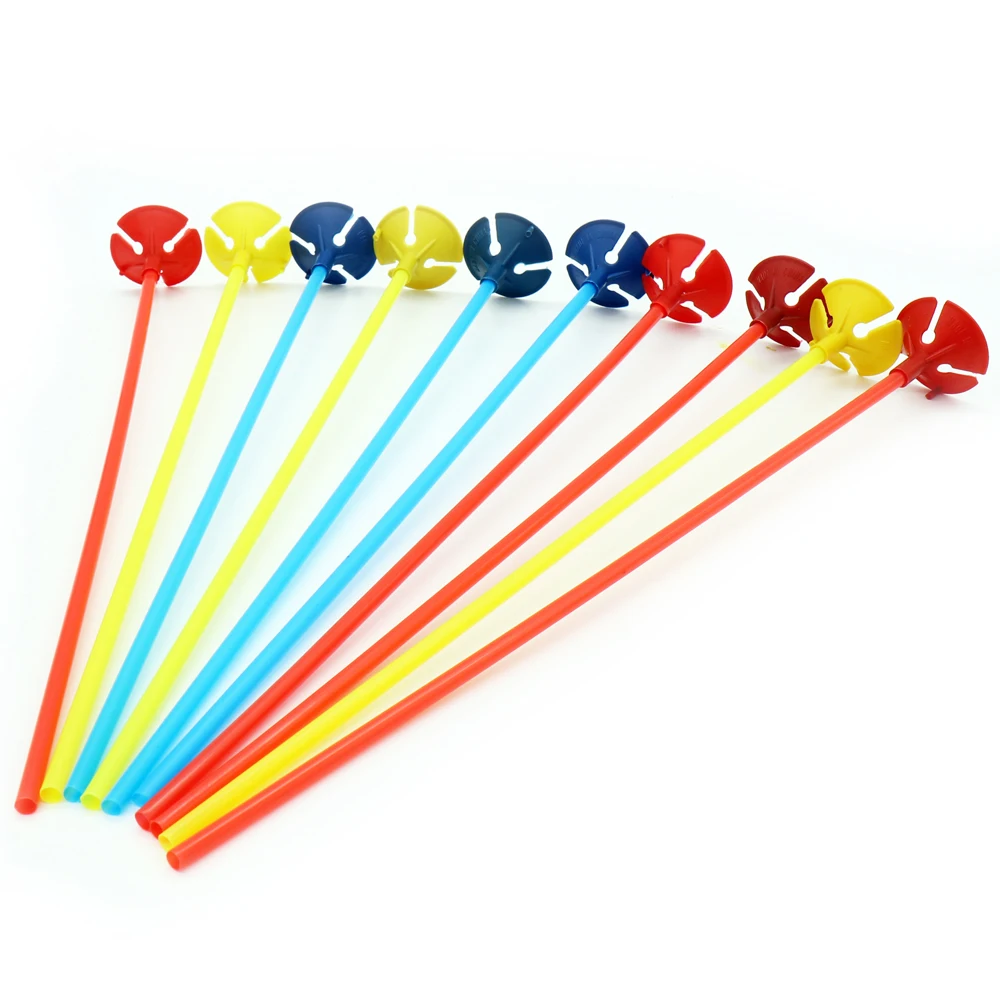 Hot 100sets 28cm latex Balloon Stick plastic rods Balloons Holder