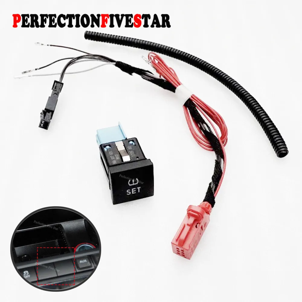 

56D927121 For VW Golf MK6 EOS Touran Beetle Jetta 2006-2016 Polo 2010-2016 Tire Pressure Monitor Set Switch Button with Cable