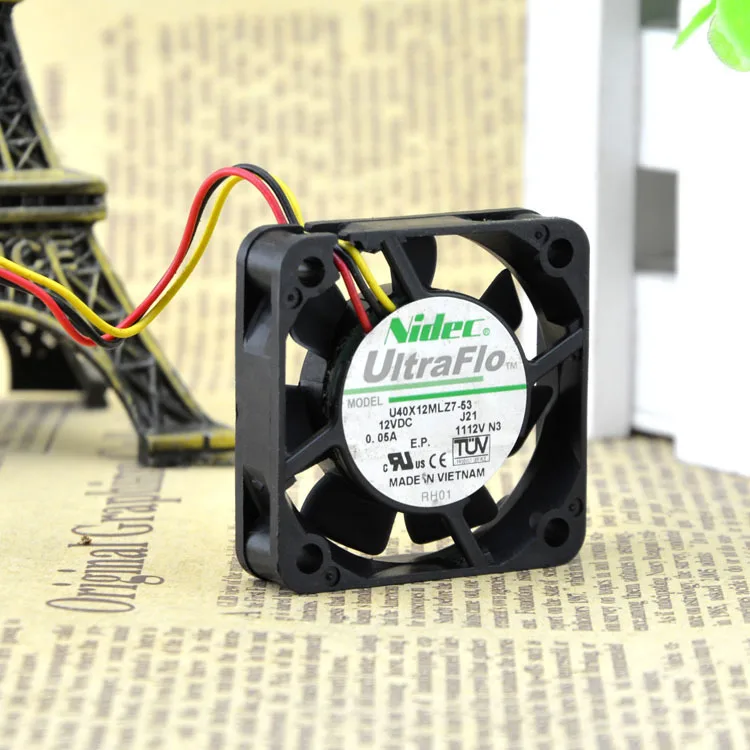 Ультратихий охлаждающий вентилятор Nidec U40X12MLZ7 53 4 см 40*40*10 мм 4010 DC 12V 0.05A 3