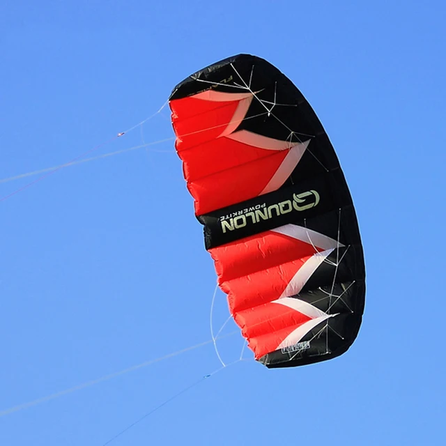 Cheap 3Sqm Quad Line Parafoil Parachute Power Kite Kiteboarding Traction Trainer Kite With 36cm Handle +Flying Line